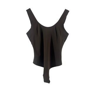 Pinsy Shapewear Bodysuit Womens XL Espresso Brown Scoop Neck Thong Tummy Control